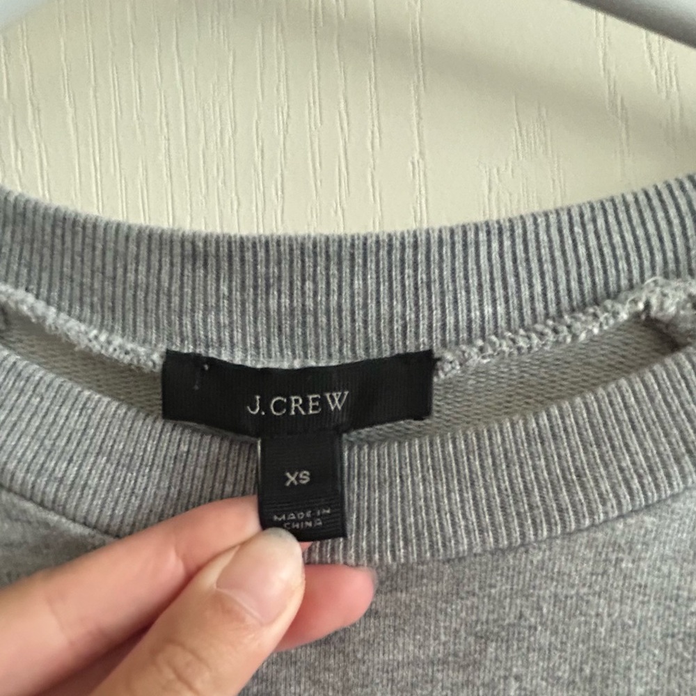 J. Crew Gray Cotton Crewneck Sweater with Brooklyn Print - Picture 3 of 6